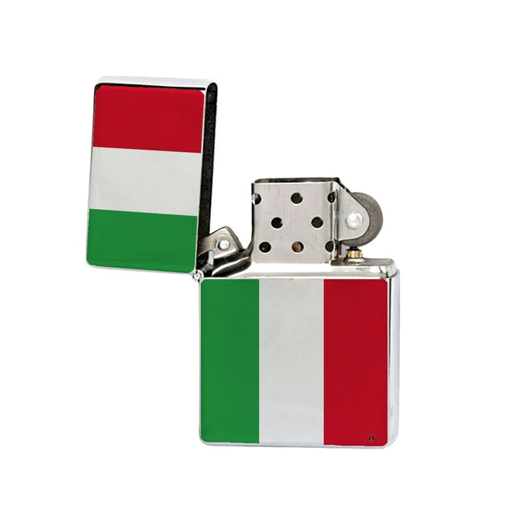 KuzmarK Silver Windproof Flip Top Lighter - Italian