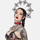 thumbnail image 2 of Mary Halo Crown Barroco Saint Tocado de estrellas Diosa Tiara y corona para mujer, disfraz bohemio de boda, 2 of 4