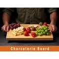 thumbnail image 6 of Bamboo Wood Cutting Boards for Kitchen, 1" Thick Charcuterie Boards, Butcher Block with Juice Grooves & Handles, 6 of 6