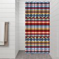 thumbnail image 3 of Small Stall Narrow Shower Curtain 36"W x 72"L – Tropical Bohemian Leaves, Mid-Century Abstract Boho Botanical Bathroom Decor, Vintage Floral Palm Leaf Pattern, Rustic Tribal Folk Style, 3 of 5
