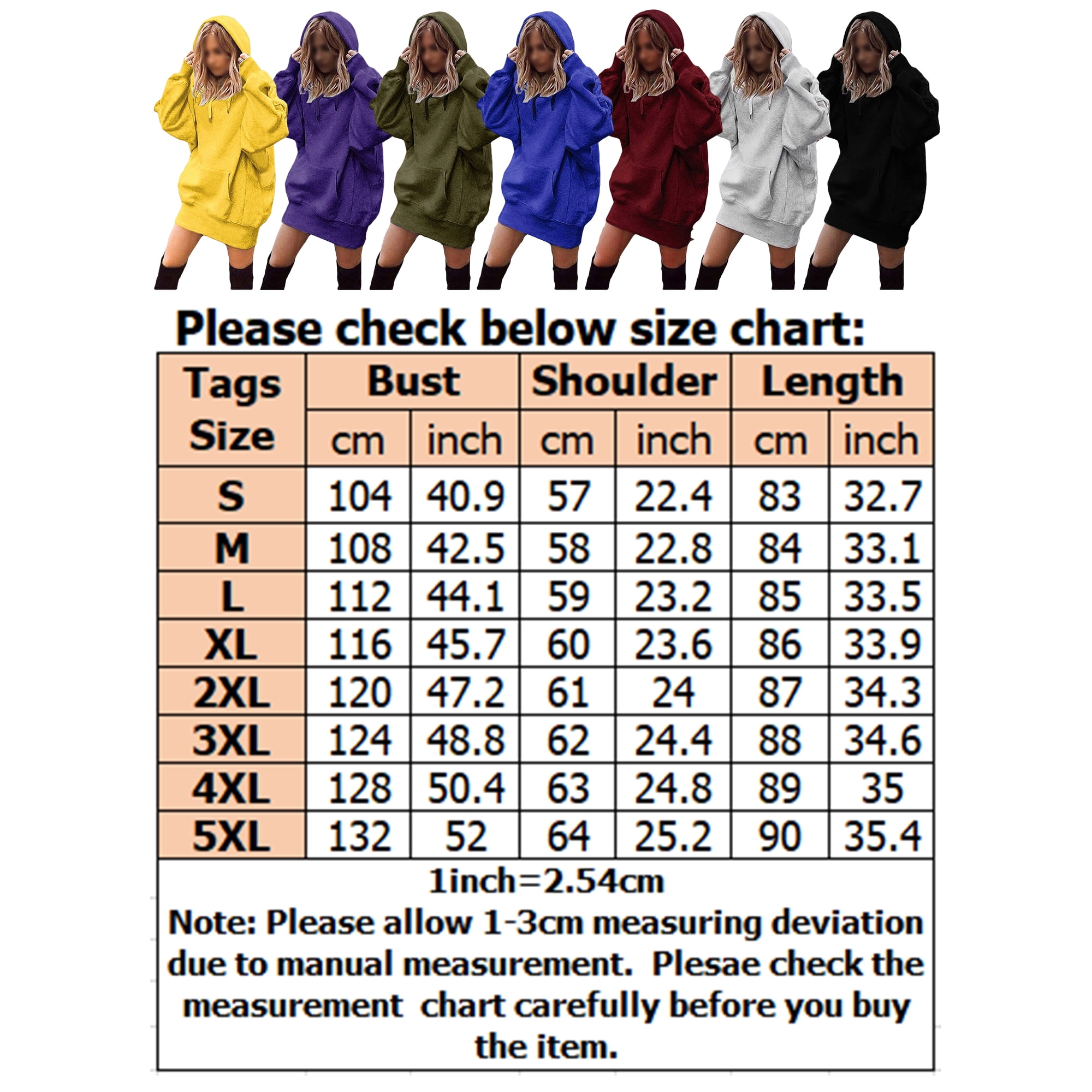 Hooded Sweatshirt Womens Sweatshirt Size Chart Womens Medium - Main Image