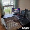 thumbnail image 3 of Escritorio para computadora, Escritorio en l, Escritorio Gamer de 51 Pulgadas con Soporte para Monitor, Mesa de computadora esquinero, Resistente, Superficie de Fibra de Carbono, Negro, 3 of 7