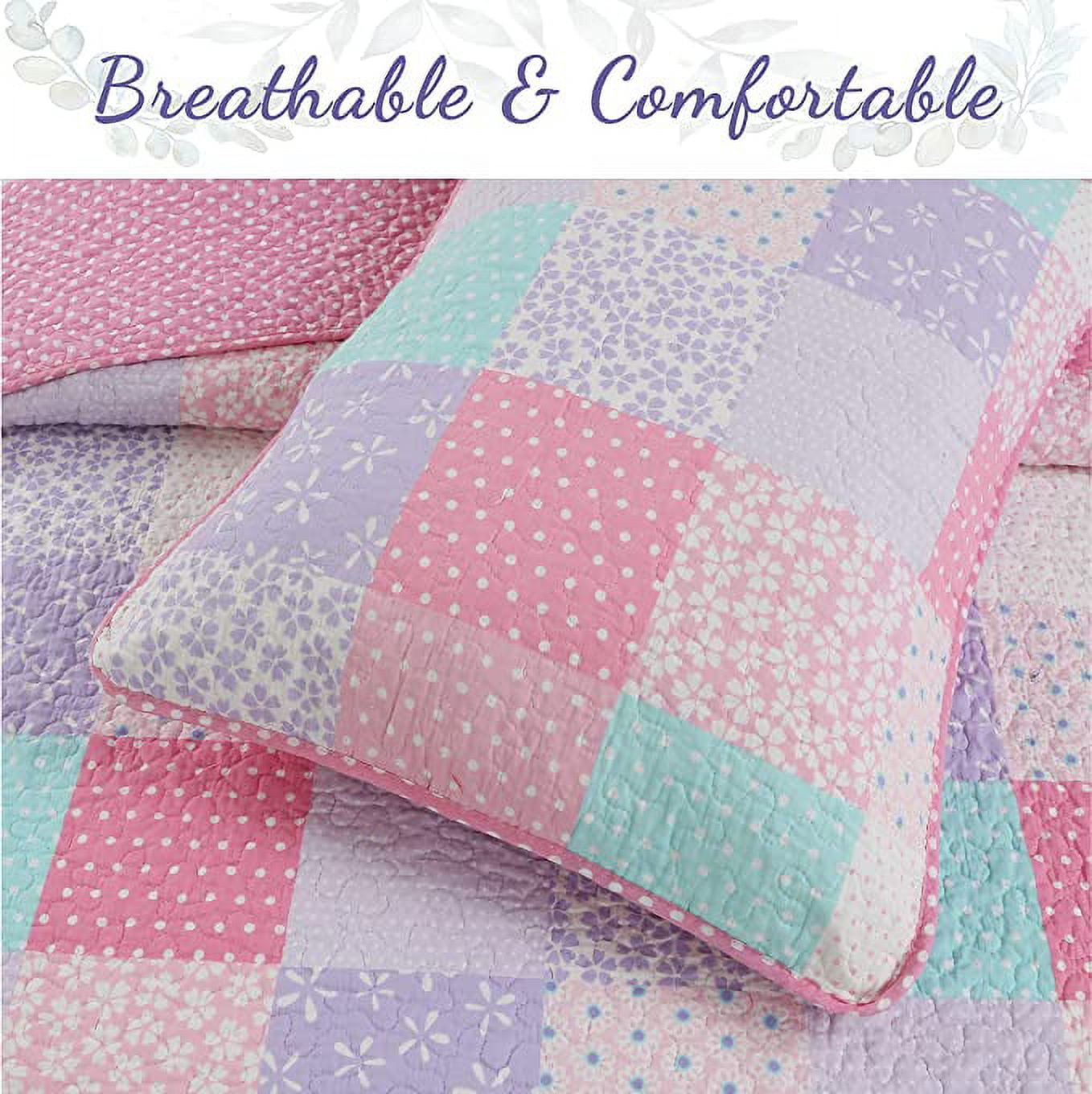 Cozy Line Home Fashions Lola Pink 2-Pieces Orchid Floral Quilt Bedding Sets, Twin