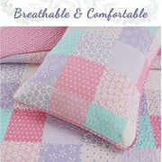 Cozy Line Home Fashions Lola Pink 2-Pieces Orchid Floral Quilt Bedding Sets, Twin