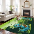 thumbnail image 2 of Funny Dinosaur Area Rugs 5'x8', Washable Small Throw Rugs for Classroom Bedroom, Playing Guitar Palm Tropical Green Silhouette Indoor Outdoor Rug Non-Slip Low Pile Carpet Runner Reversible Floor Mats, 2 of 8