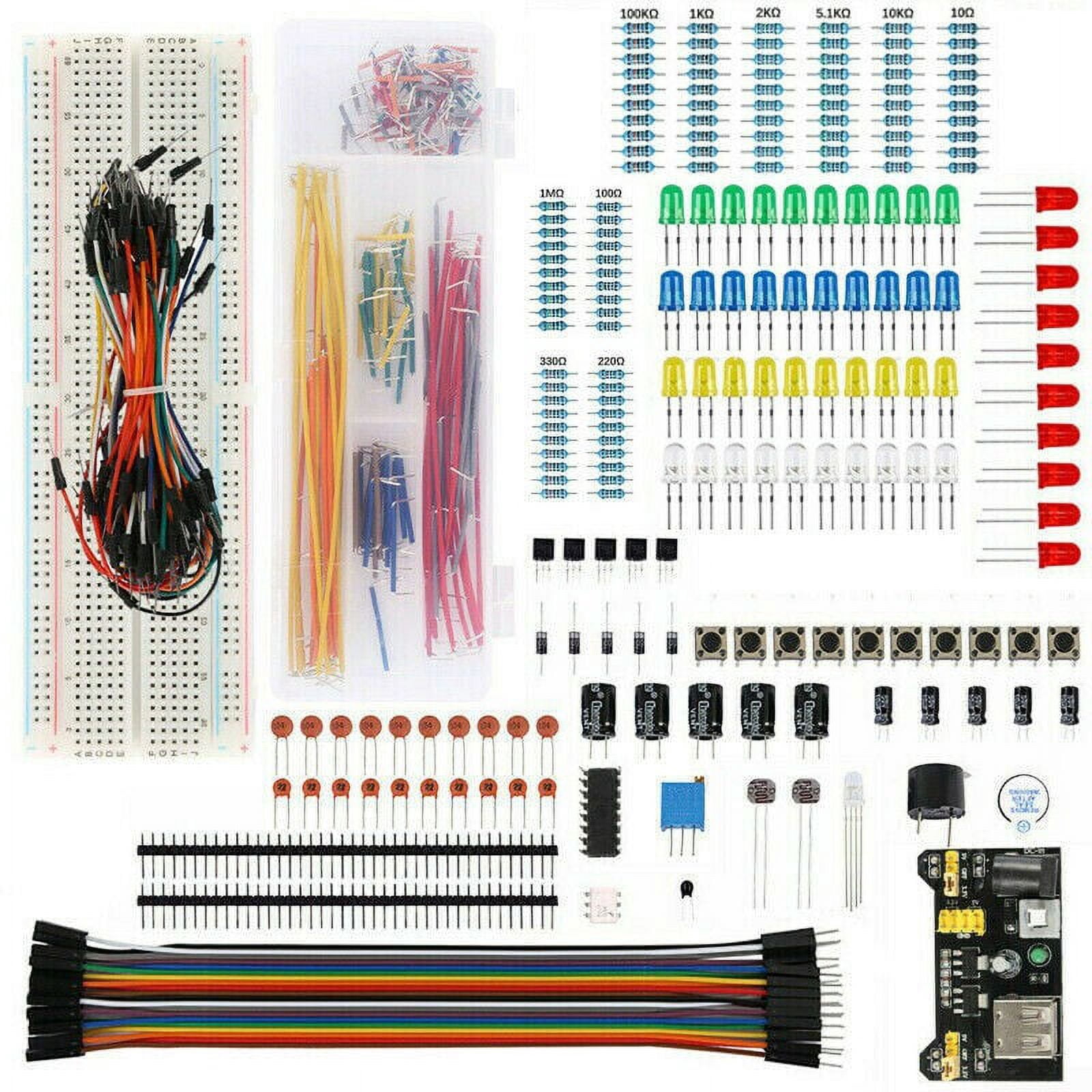 UHUSE Mixed Resistors with Power Module Fits For Arduino, 830 Pieces