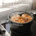 thumbnail image 5 of PRICUSIS Nonstick Stock Pot with Silicone Rim Glass Lid, 7 QT Casserole, Oven-Safe Bakeware, Induction, Dishwasher Safe, Suitable for Pasta, Baking & Stews, Black Sesame, 5 of 8