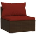 thumbnail image 4 of vidaXL 10 Piece Patio Lounge Set with Cushions Brown Poly Rattan, 4 of 8