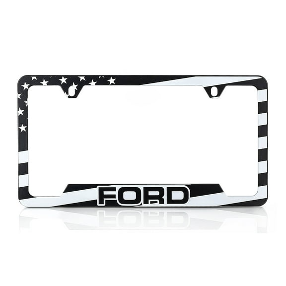 Ford American Flag Patriotic Black License Plate Frame