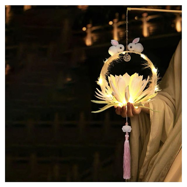 Paquete de Material delicado creativo de farol de conejo para Festival de medio otoño Diy para celebración de aniversarios festivos 3M