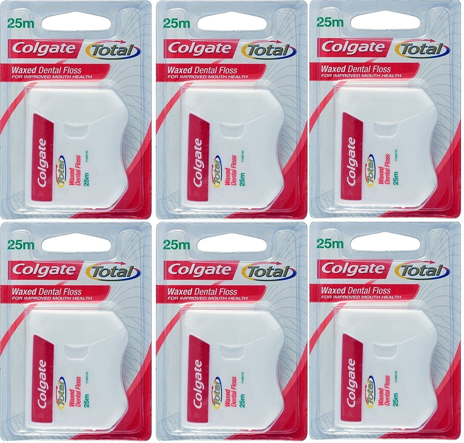 Colgate Waxed Dental Floss For Improved Mouth Health - of 6 (25Mtr Per Pack) - Walmart.com