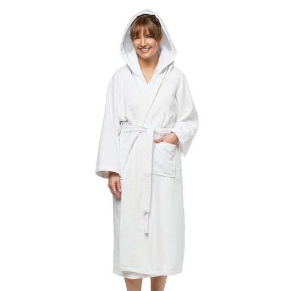 Ben Kaufman Hooded Velour Robe - Unisex Cotton Kimono Bathrobe for Men & Women, Luxury Hotel Spa Soft Plush & Lightweight - 1PK