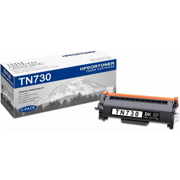 Cartucho de tóner negro TN730 de alto rendimiento (1500 páginas), compatible con impresoras Brother DCP-L2550DW, MFC-L2710DW, MFC-L2750DW, MFC-L2750DWXL, HL-L2350DW, HL-L2370DW, HL-L2390DW y