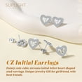 thumbnail image 6 of Suplight 925 Sterling Silver Heart Initial Earrings CZ Letter Stud Earrings for Women Jewelry Gift, 6 of 9