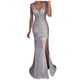 thumbnail image 1 of Vestido de lentejuelas Prolriy para mujer, largo dorado, para fiesta, noche, dama de honor, lentejuelas, baile de graduación, escote en V, para mujer, vestidos festivos para mujer, vestido de, 1 of 4