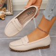 thumbnail image 6 of Domuza Women's Moccasin Loafer – Classic Slip-On with Cushioned Insole, Handstitched Details, and Durable Rubber Outsole for All-Day Comfort Beige 8.5（EU-41）, 6 of 6