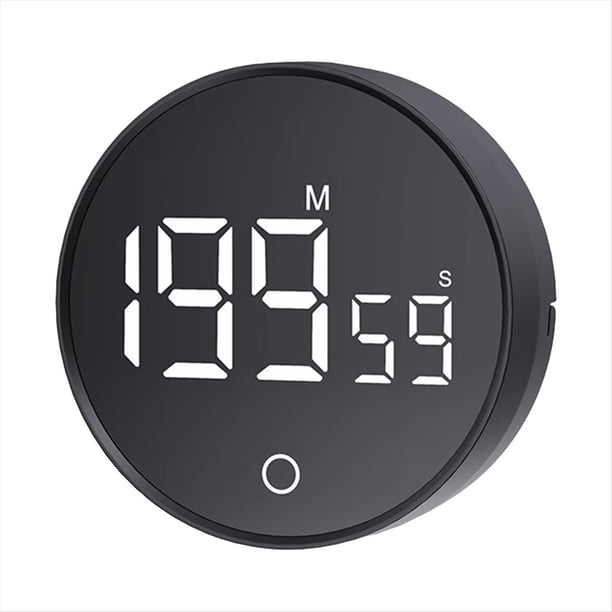 Reloj Magnético de Cuenta Regresiva para Cocina, Temporizador Digital Manual, Reloj de Escritorio, Cronómetro para Ducha, Estudio, Color Negro.