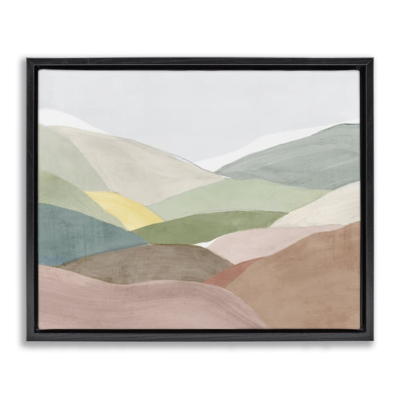 Stupell Industries Soft Rolling Hills Black Framed Floater Canvas Wall Art design by Ian C., 17 x 21