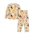 thumbnail image 2 of Wukai Summer Travel Print Women's Pajama Set - Soft Long Sleeve Sleepwear for Comfort and Style-Small, 2 of 9