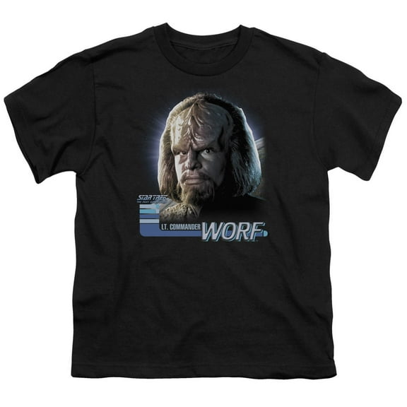 Star Trek Men's Tng Worf Youth T-shirt Black