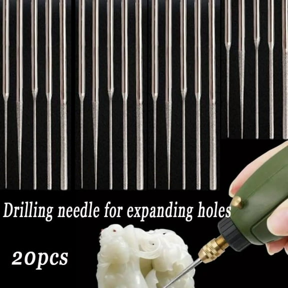 20Pcs Diamond Mounted Bead Reamer, 5 Different Shapes Diamond Drill Bit, 1/8 Inch Shank Diamond Grinding Tool for Dremel Rotary Tool