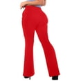 thumbnail image 4 of Tummy Control Butt Sculpting Flare Pants With Pockets - Barbados Cherry, 4 of 7