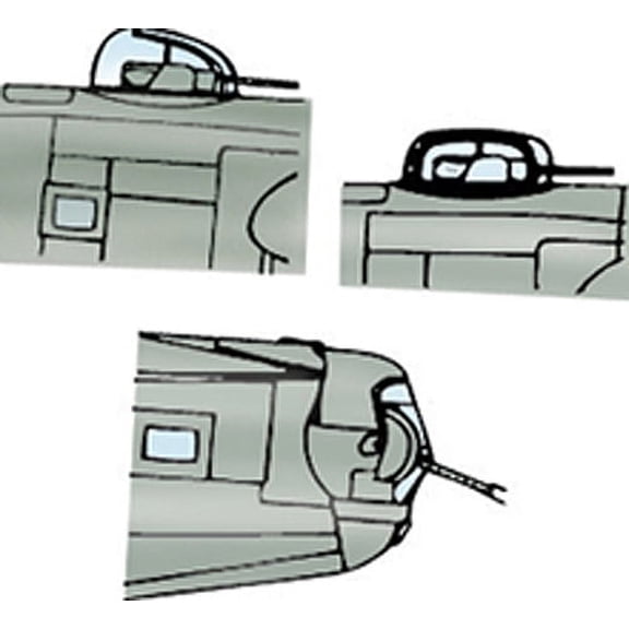 B-24 H/J Vacuform Canopy Set #2 for Minicraft / Academy (1/72 model kit accessory)