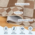 thumbnail image 3 of Easy Jute Rug 9x12 Living Room Rugs Machine Washable Indoor Outdoor Accent Rug with Non-Slip Backing, Modern Checkered Low Pile Floor Mats for Patio, Bedroom, Dining Room, Brown, 3 of 8