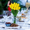 thumbnail image 4 of Pink Tulips with Stems 10 pcs Fake Tulips Soft PU Pink Flowers Artificial Faux Latex Real Touch Tulips Artificial Flowers Bouquet for Office Party Arrangement Valentines Mothers Day Decor, 4 of 5