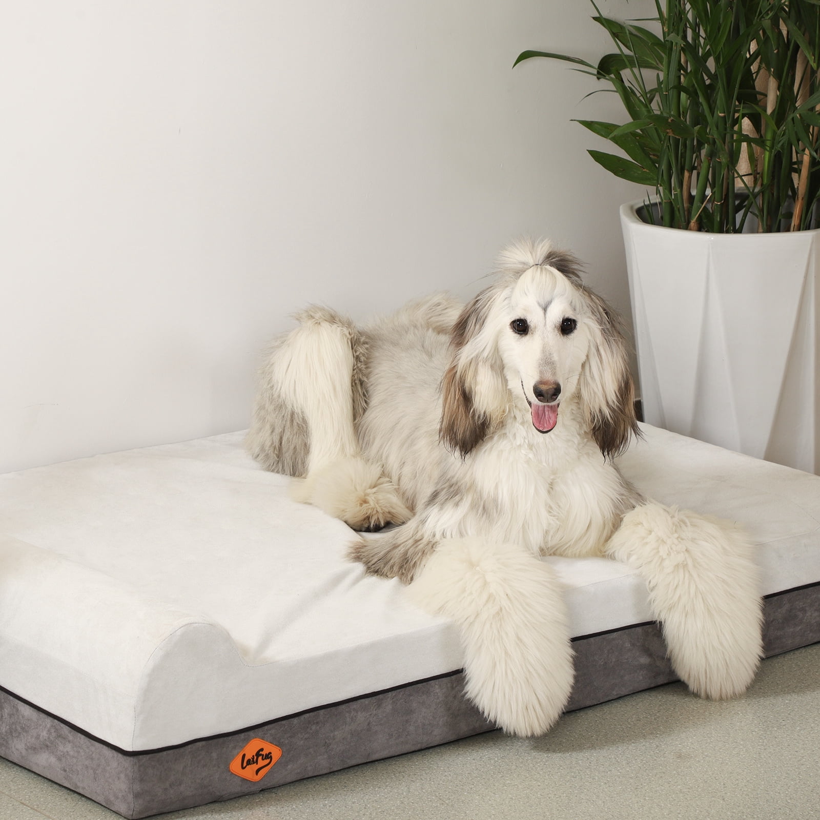 Laifug Extra Large Dog Bed with Orthopedic Memory Foam, Dog Pillow, Waterproof Liner & Washable Cover