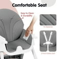 thumbnail image 6 of Aprpink 6 in 1 Baby Convertible High Chair Seat with 5 Point PU Safety Harness Gray Striped, 6 of 9
