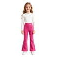 thumbnail image 2 of Tfken Child Soft Comfy Pants School Daily Wear Flare Yoga Legging Pants Girls High Waist Stretch Print Kids Classic Clothes Size 3-4 Years Pink, 2 of 5