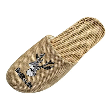 

Youmylove Women Slippers Thong Sandals Men Flip Flops House Shoes Home Slippers Flax Embroidered Linen Slippers Summer Home Summer Breathable Home Shoes Comfort Cozy Leisure Daily Walking