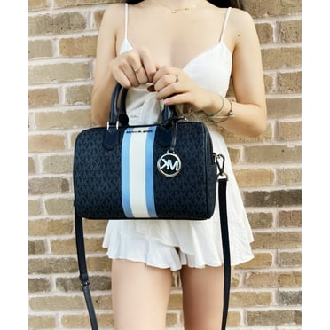 Michael Kors Bedford Small Duffle Satchel Crossbody Bag Admiral MK Sky Blue