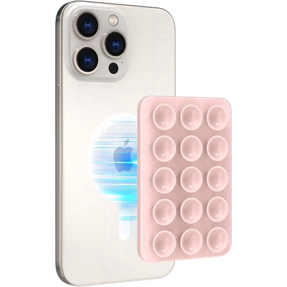 Electronics Silicone Suction Phone Case Stand for iPhone 16/15/14/13/12 Series, Magnetic Suction Cup Phone Mount for iPhone MagSafe Phone Case, Mirror Shower Phone Holder