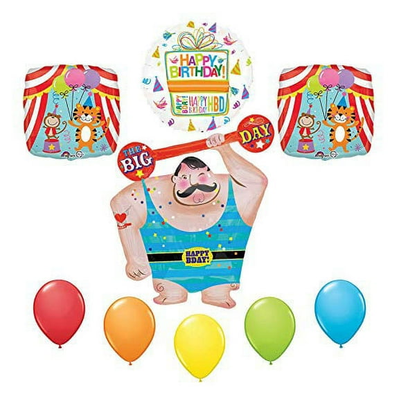 Circus Strong Man Birthday Party Supplies Balloon Bouquet Decoration