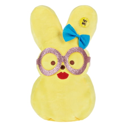 Peeps Animated Bunny Plush, Yellow, 12-inches