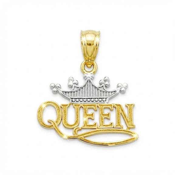 Charm America - Gold Queen with Tiara Charm - 10 Karat Solid Gold