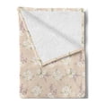 thumbnail image 2 of Floral Soft Flannel Fleece Blanket, Arranged Rhythmic Romantic Spring Flowers in Soft Tones and Strokes, Cozy Plush for Indoor and Outdoor Use, 50" x 60", Champagne Mauve and Green, by Ambesonne, 2 of 5