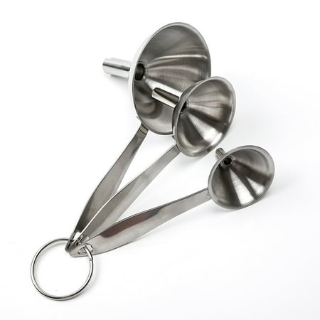 Lot De 3 Mini Entonnoirs ø 7,5 + 5,5 + 4,5 Cm Inox
