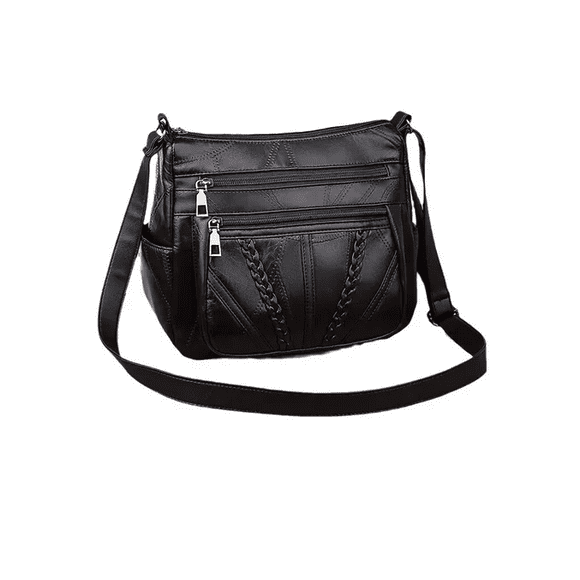 Bolsa Dama Suave Cuero Gran Capacidad Impermeable P/ Viaje Xtellar color negro