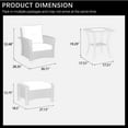thumbnail image 4 of LayinSun 5 Piece Wicker Patio Furniture Set, Classis Outdoor Conversation 360 Degree Swivel Chairs Set with Coffee Table, 4 of 7