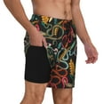 thumbnail image 2 of Yiaed Snake And Flower Print Mens Swim Trunks Bathing Suit Compression Liner Beach Swim Shorts Swimwear Quick Dry Zipper Pocket No-Chafing Board Short-Medium, 2 of 6