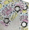 thumbnail image 4 of Ambesonne Octopus Grommet Curtain, Cartoon Underwater Animals, 50" x 72", Pink Yellow Pale Blue, 4 of 6