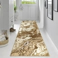 thumbnail image 2 of Modern Abstract Marble Print Runner Rug 2' x 6'– Soft, Washable, Non-Slip & Non-Shedding(Khaki), 2 of 8