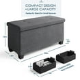 thumbnail image 3 of Storagebud Ottoman Storage Bench, Linen 30" Storage Ottoman Bench, Gray, 3 of 7