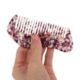 thumbnail image 3 of Unique Bargains 1 Pc Portable Special Shape Hair Comb Purple White Acetate Sheet, 3 of 5