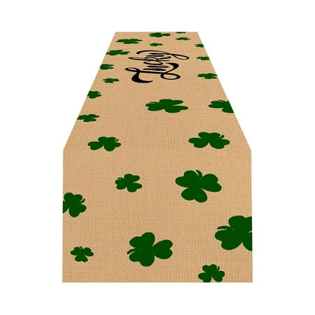 

St.Patrick s Day Holidays Decorations Party Irish Festival Table Runner Linen Anti Oil Easy To Clean Table Cloth Digital Printing Table Mat
