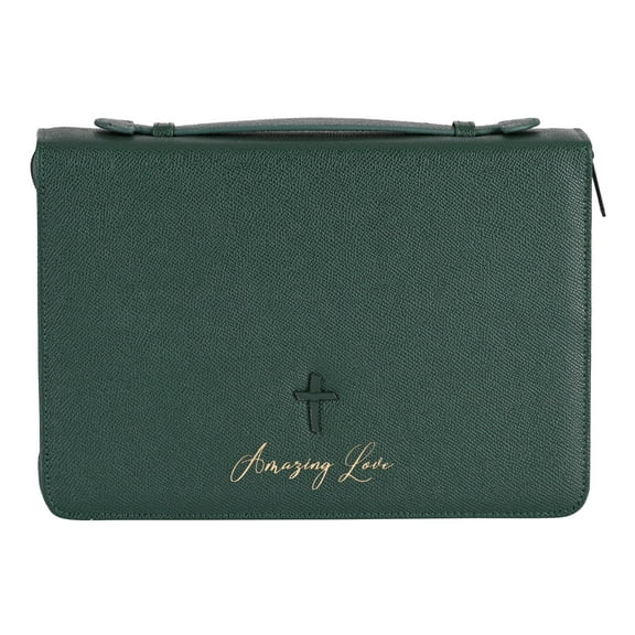 Bible Case Amazing Love Cross Green XL
