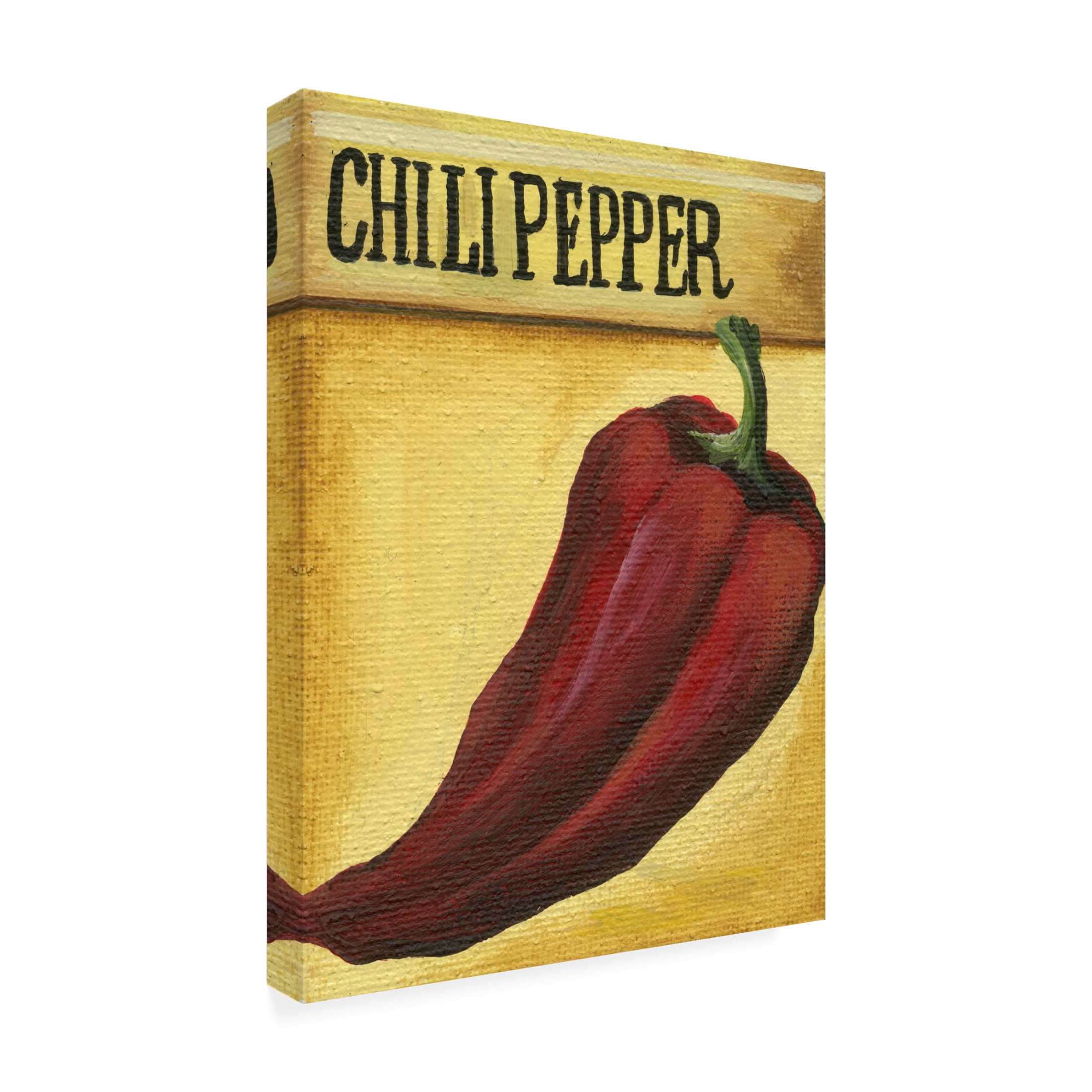 Canvas Wall Art - Debbi Wetzel 'Seed Packets 25 - Chili Pepper' Wall Art for Living Room, Bedroom, or Office Décor by Trademark Fine Art - 14 x 19 Inches
